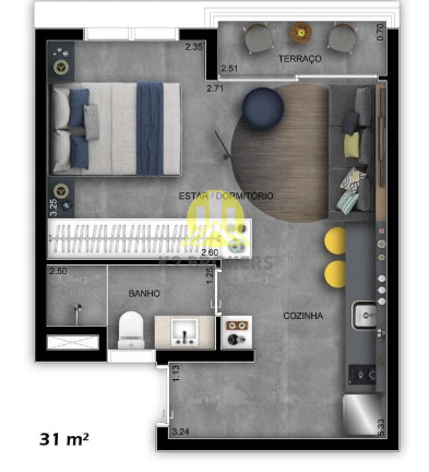Imagem Studio com 1 Quarto à Venda, 24 m² em Vila Madalena - São Paulo Imagem Studio com 1 Quarto à Venda, 24 m² em Vila Madalena - São Paulo