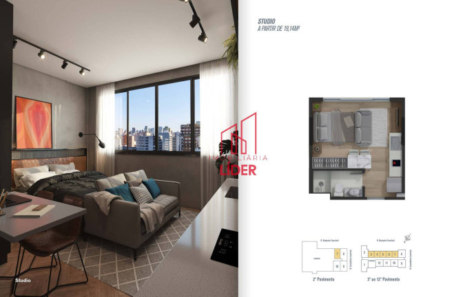 Imagem Apartamento com 1 Quarto à Venda, 24 m² em Centro - Curitiba