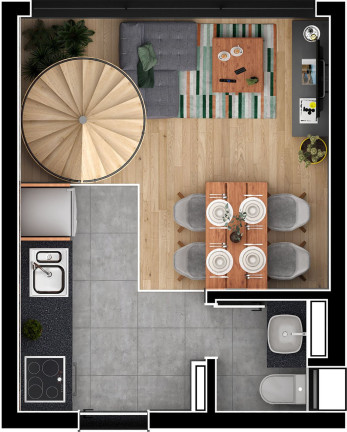 Imagem Flat com 1 Quarto à Venda, 38 m² em água Verde - Curitiba