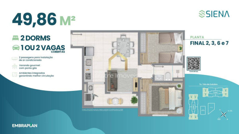 Imagem Apartamento com 2 Quartos à Venda, 49 m² em São Pedro - Osasco
