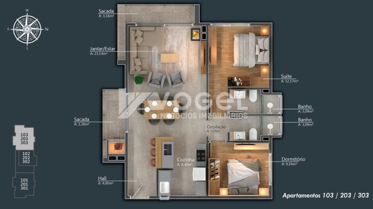 Imagem Apartamento com 1 Quarto à Venda, 44 m² em Centro - Canela Imagem Apartamento com 1 Quarto à Venda, 44 m² em Centro - Canela