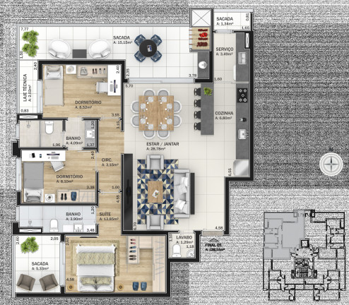 Imagem Apartamento com 3 Quartos à Venda, 125 m² em Madureira - Caxias Do Sul Imagem Apartamento com 3 Quartos à Venda, 125 m² em Madureira - Caxias Do Sul