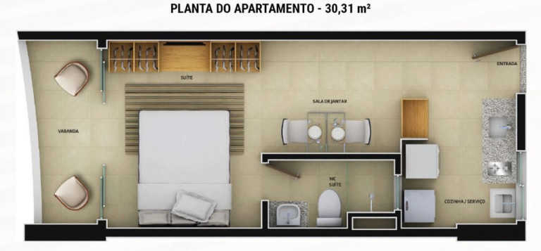 Imagem Apartamento com 1 Quarto à Venda, 30 m² em Edson Queiroz - Fortaleza