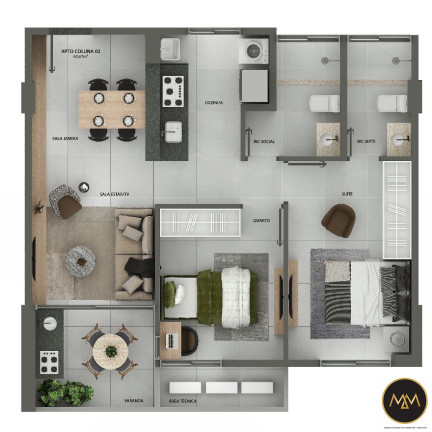 Imagem Apartamento com 2 Quartos à Venda, 62 m² em Jardim Cidade Universitária - João Pessoa