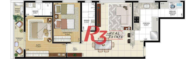 Apartamento com 2 Quartos à Venda, 77 m² em Aparecida - Santos
