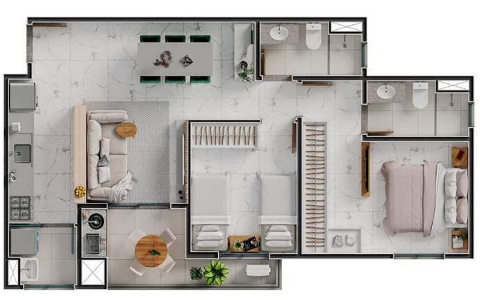Imagem Apartamento com 2 Quartos à Venda, 65 m² em Parque Das Nações - Santo André