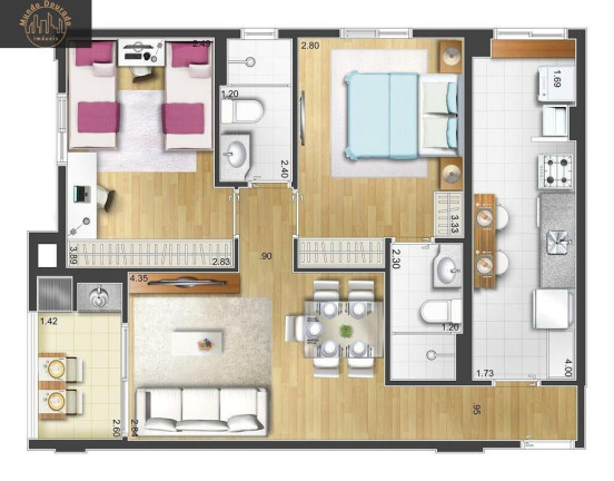 Imagem Apartamento com 2 Quartos à Venda, 69 m² em Santa Maria - São Caetano Do Sul