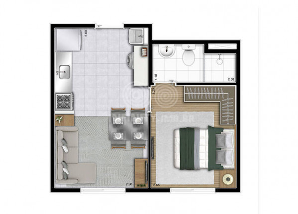 Imagem Apartamento com 1 Quarto à Venda, 29 m² em Alto Da Mooca - São Paulo