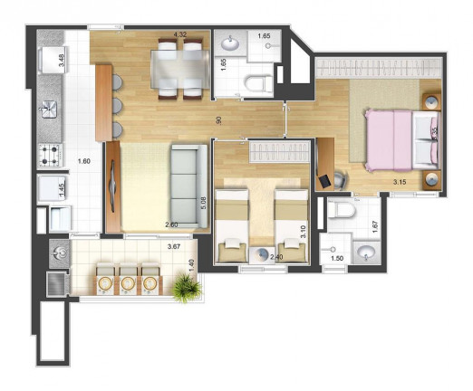 Imagem Apartamento com 2 Quartos à Venda, 63 m² em Campestre - Santo André