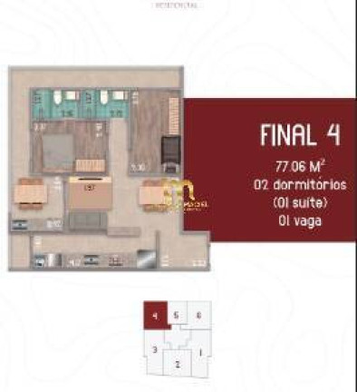 Imagem Apartamento com 1 Quarto à Venda, 49 m² em Balneário Flórida - Praia Grande