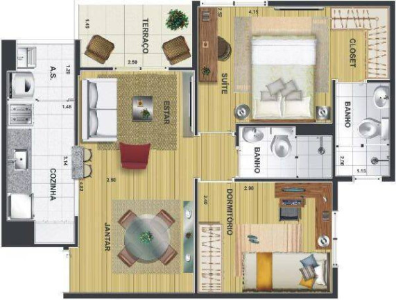Imagem Apartamento com 2 Quartos à Venda, 50 m² em Centro - Diadema