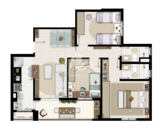 Imagem Apartamento com 3 Quartos à Venda, 84 m² em Marapé - Santos Imagem Apartamento com 3 Quartos à Venda, 84 m² em Marapé - Santos