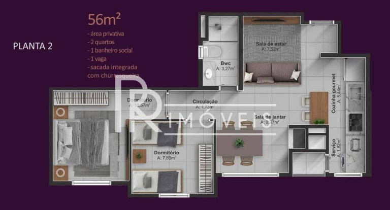 Imagem Apartamento com 2 Quartos à Venda, 54 m² em Bandeirantes - Lucas Do Rio Verde Imagem Apartamento com 2 Quartos à Venda, 54 m² em Bandeirantes - Lucas Do Rio Verde