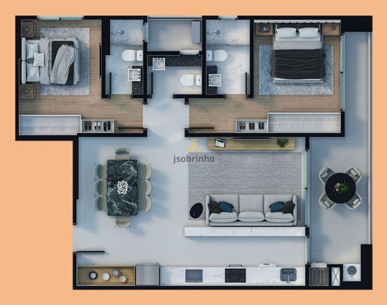 Imagem Cobertura com 2 Quartos à Venda, 93 m² em Porto Belo Imagem Cobertura com 2 Quartos à Venda, 93 m² em Porto Belo