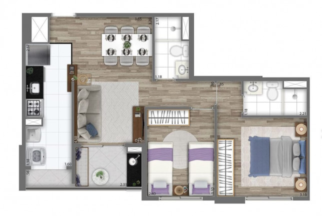 Imagem Apartamento com 2 Quartos à Venda, 56 m² em Morumbi - São Paulo