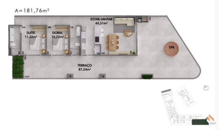 Apartamento com 2 Quartos à Venda, 181 m²
