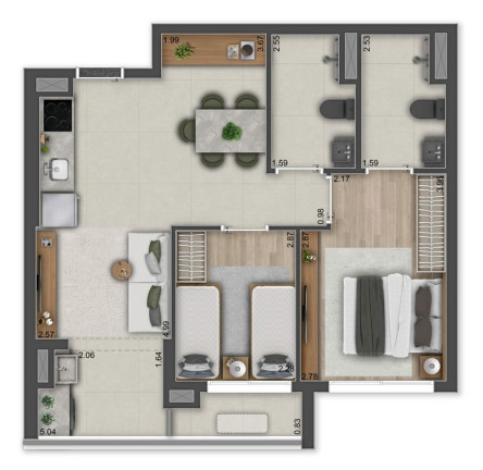 Imagem Apartamento com 2 Quartos à Venda, 87 m² em Brooklin Novo - São Paulo