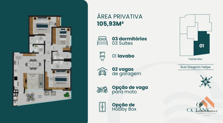 Imagem Apartamento com 3 Quartos à Venda, 105 m²