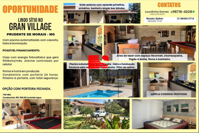 Imagem Casa de Condomínio com 3 Quartos à Venda, 400 m² em Prudente De Morais Imagem Casa de Condomínio com 3 Quartos à Venda, 400 m² em Prudente De Morais