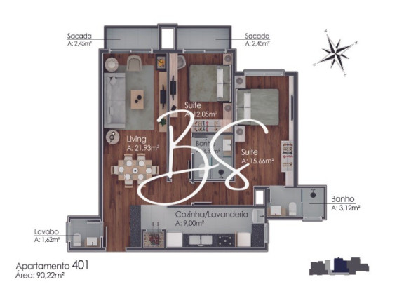Imagem Apartamento com 2 Quartos à Venda, 90 m² em Avenida Central - Gramado Imagem Apartamento com 2 Quartos à Venda, 90 m² em Avenida Central - Gramado