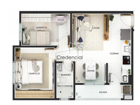 Imagem Apartamento com 2 Quartos à Venda, 48 m² em Boqueirão - Curitiba Imagem Apartamento com 2 Quartos à Venda, 48 m² em Boqueirão - Curitiba
