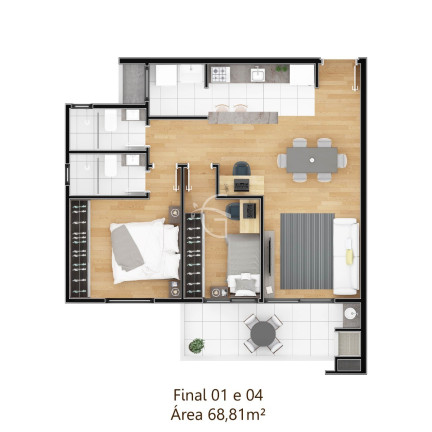Imagem Apartamento com 2 Quartos à Venda, 68 m² em Bom Retiro - Joinville