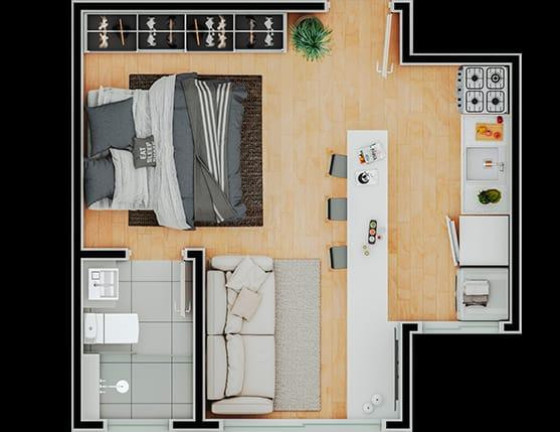 Imagem Apartamento com 1 Quarto à Venda, 26 m² em Botujuru - Mogi Das Cruzes