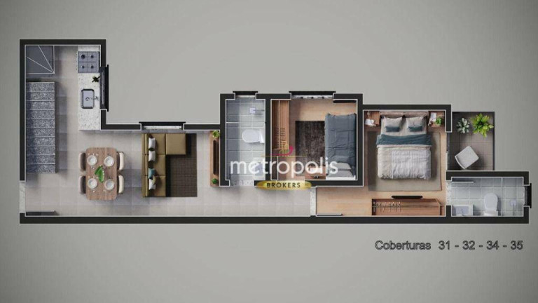 Imagem Cobertura com 2 Quartos à Venda, 46 m² em Campestre - Santo André Imagem Cobertura com 2 Quartos à Venda, 46 m² em Campestre - Santo André