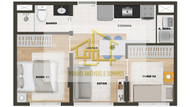 Imagem Apartamento com 2 Quartos à Venda, 35 m² em Vila Santa Catarina - São Paulo