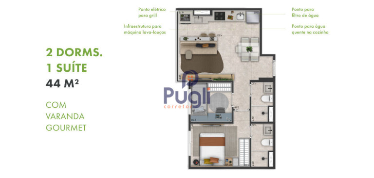 Imagem Apartamento com 2 Quartos à Venda, 46 m² em Vila Nair - São Paulo