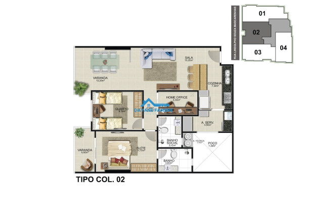 Imagem Apartamento com 2 Quartos à Venda, 73 m²