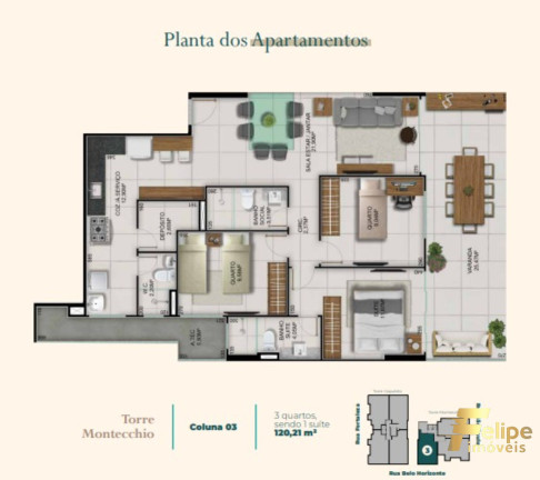 Imagem Imóvel com 3 Quartos à Venda, 125 m² em Itapuã - Vila Velha