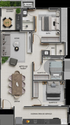 Imagem Apartamento com 3 Quartos à Venda, 79 m² em Bessa - João Pessoa Imagem Apartamento com 3 Quartos à Venda, 79 m² em Bessa - João Pessoa