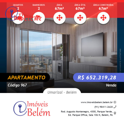Apartamento com 2 Quartos à Venda, 67 m² em Umarizal - Belém