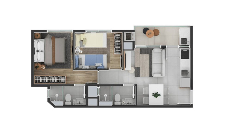 Imagem Apartamento com 2 Quartos à Venda, 46 m² em Capão Raso - Curitiba