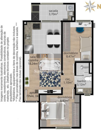Imagem Apartamento com 2 Quartos à Venda, 61 m² em Centro - Caxias Do Sul Imagem Apartamento com 2 Quartos à Venda, 61 m² em Centro - Caxias Do Sul