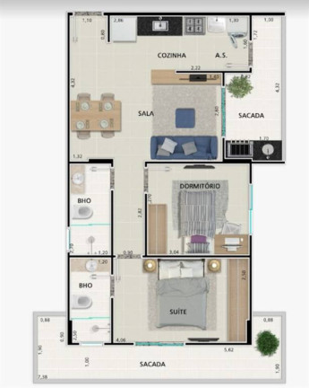 Imagem Apartamento com 2 Quartos para Alugar, 71 m² em Guilhermina - Praia Grande Imagem Apartamento com 2 Quartos para Alugar, 71 m² em Guilhermina - Praia Grande