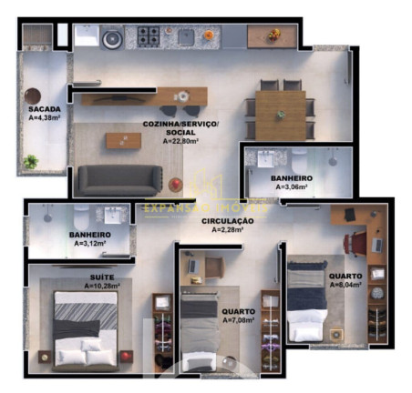 Imagem Apartamento com 3 Quartos à Venda, 69 m² em Nova Palhoça - Palhoça Imagem Apartamento com 3 Quartos à Venda, 69 m² em Nova Palhoça - Palhoça