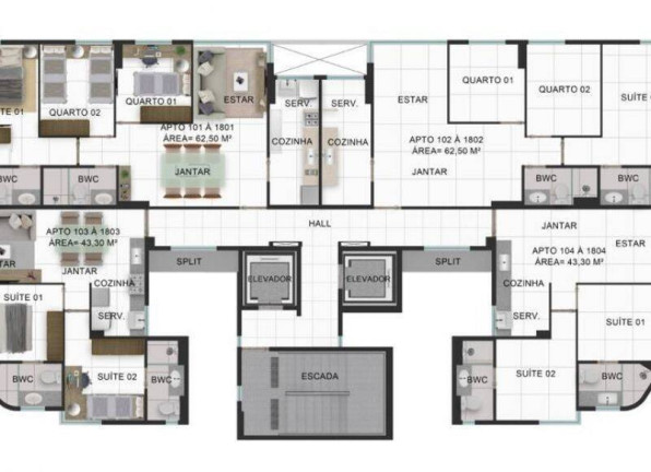 Apartamento com 3 Quartos à Venda, 62 m² em Casa Amarela - Recife
