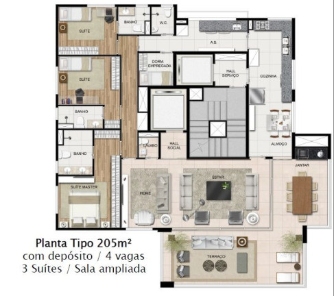 Imagem Apartamento com 3 Quartos à Venda, 205 m² em Jardins - São Paulo