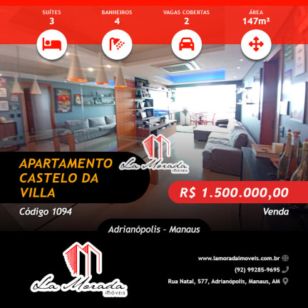 Imagem Apartamento com 3 Quartos à Venda, 147 m² em Adrianópolis - Manaus Imagem Apartamento com 3 Quartos à Venda, 147 m² em Adrianópolis - Manaus