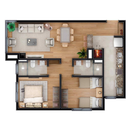 Imagem Apartamento com 1 Quarto à Venda, 55 m² em Carniel - Gramado Imagem Apartamento com 1 Quarto à Venda, 55 m² em Carniel - Gramado