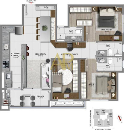 Imagem Apartamento com 3 Quartos à Venda, 111 m² em Canto - Florianópolis Imagem Apartamento com 3 Quartos à Venda, 111 m² em Canto - Florianópolis