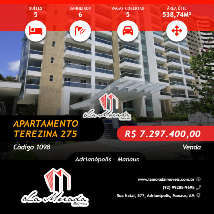 Imagem Apartamento com 5 Quartos à Venda, 538 m² em Adrianópolis - Manaus Imagem Apartamento com 5 Quartos à Venda, 538 m² em Adrianópolis - Manaus