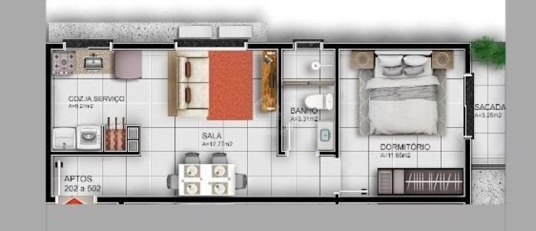 Imagem Apartamento com 1 Quarto à Venda, 46 m² em Camobi - Santa Maria Imagem Apartamento com 1 Quarto à Venda, 46 m² em Camobi - Santa Maria