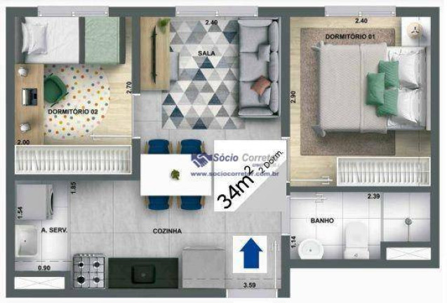 Imagem Apartamento com 2 Quartos à Venda, 34 m² em Ponte Grande - Guarulhos Imagem Apartamento com 2 Quartos à Venda, 34 m² em Ponte Grande - Guarulhos