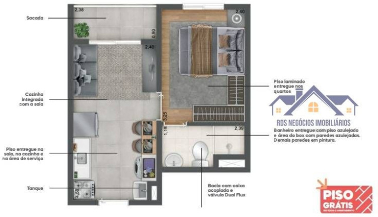 Imagem Apartamento com 1 Quarto à Venda, 27 m² em Guaiaúna - São Paulo