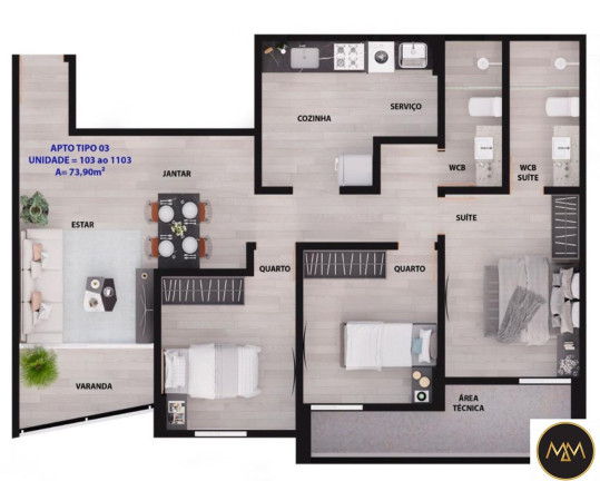 Imagem Apartamento com 2 Quartos à Venda, 57 m² em Manaíra - João Pessoa