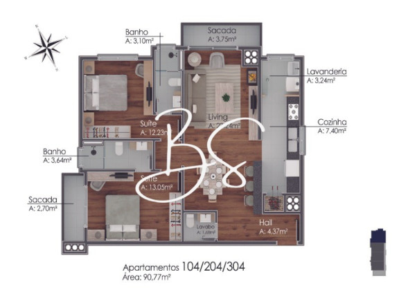 Imagem Apartamento com 2 Quartos à Venda, 90 m² em Avenida Central - Gramado Imagem Apartamento com 2 Quartos à Venda, 90 m² em Avenida Central - Gramado