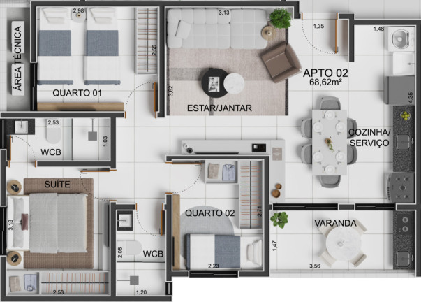 Imagem Apartamento com 3 Quartos à Venda, 68 m² em Intermares - Cabedelo Imagem Apartamento com 3 Quartos à Venda, 68 m² em Intermares - Cabedelo